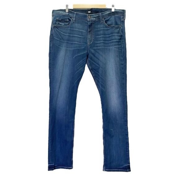 PAIGE Denim Federal Jeans Slim Straight Jean in Roarke Dark Wash Men’s Size 40 - Picture 2 of 13